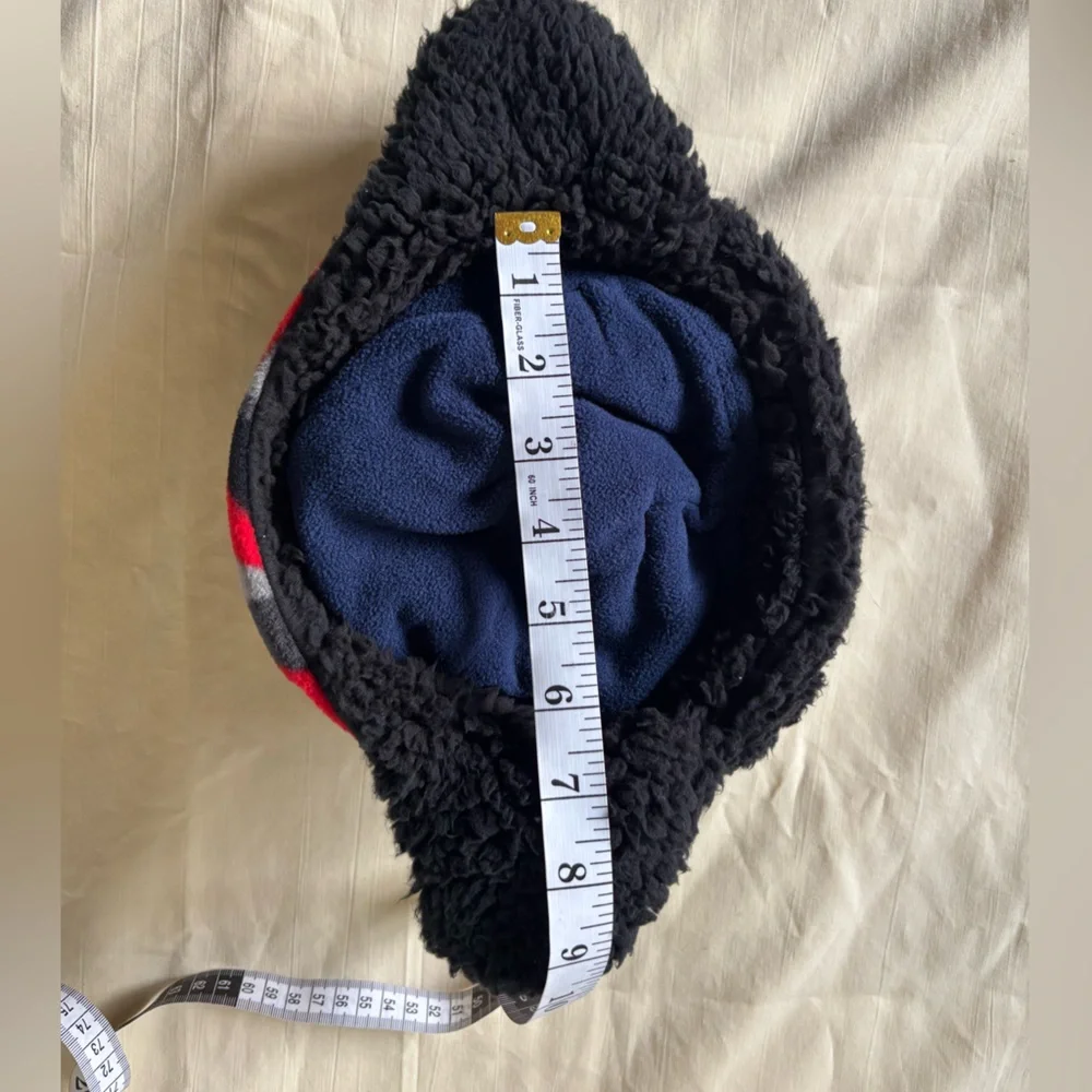 Target Red/Black Geometric Kids style Cap Hat Winter only measurements